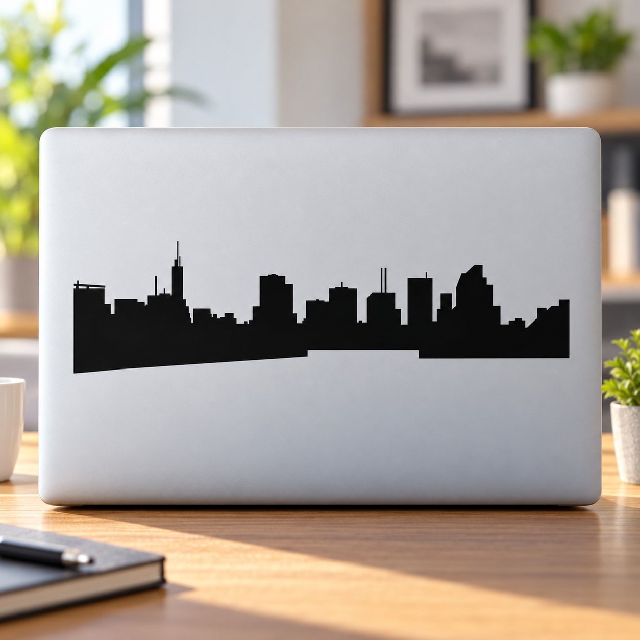 Buenos Aires skyline wall decal with black city silhouette strip