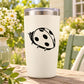 White tumbler with black ladybug decal
