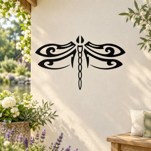 Tribal dragonfly decal, black tribal wings with vertical body detail