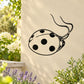 Ladybug wall decal with long antenna and black polka dots on a white body