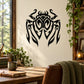 Black stylized spider web wall decal with ornate tribal design