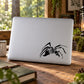 Walking spider vinyl decal, black spider crawling on a laptop lid