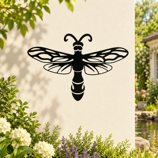 Black bug wing spread decal with detailed antenna and body.