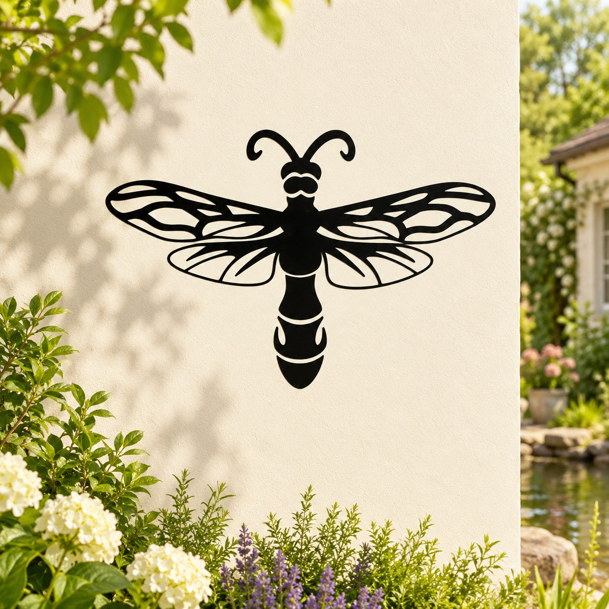 Black bug wing spread decal with detailed antenna and body.
