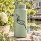 Dragonfly decal on mint kids bottle