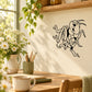 Outlined bee wall decal with bandaged wings and friendly cartoon face