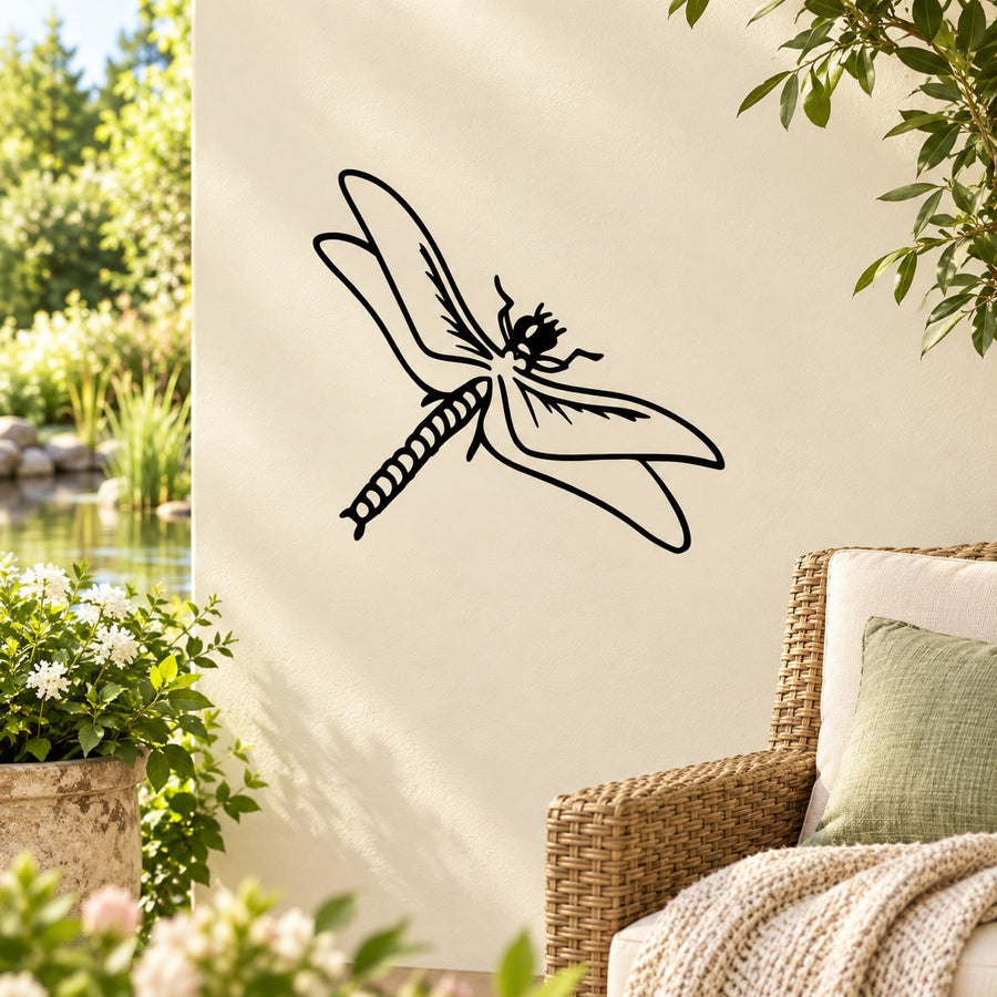Black layered dragonfly wall decal sticker