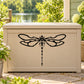 Black dragonfly decal with ornate wings and trailing body