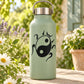 Light green water bottle with yin-yang ladybug decal sticker