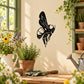 Bee wall decal, black outline striped silhouette