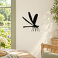 Black flying dragonfly wall decal with spread wings
