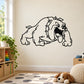 Bulldog standing wall decal with black outline and white fill