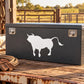 White bull silhouette on black background vinyl decal