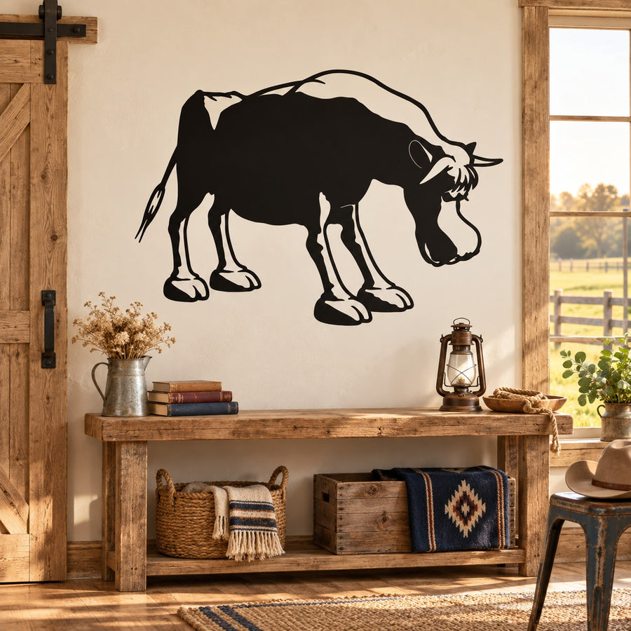 Sad Bull decal featuring a black bull silhouette with lowered head.