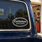 Auto parts decal sticker with Callahan logo on car window