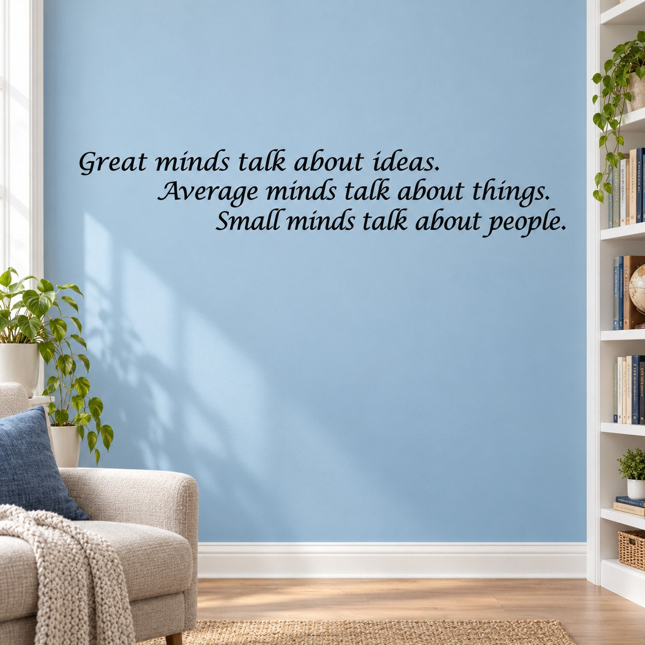 Wall decal with inspirational quote: ideas, things, people
