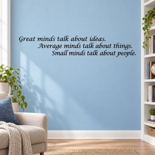 Wall decal with inspirational quote: ideas, things, people