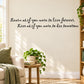Wall decal with cursive quotes: live forever; die tomorrow