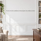 Wall decal with black quote text in script lettering