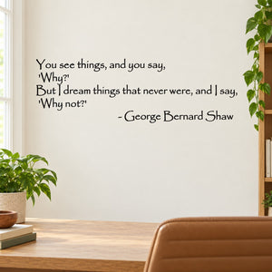 Wall decal with George Bernard Shaw quote text and signature