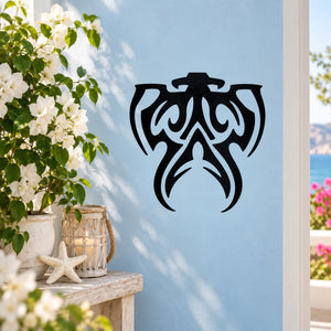 Tribal butterfly wall decal in black tribal artwork