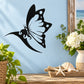 Tribal butterfly wall decal, black and white stylized wing design