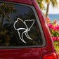 White winged butterfly decal on car window