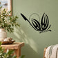 Black butterfly vinyl wall decal with detailed wings
