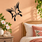 Black butterfly vinyl wall decal with spread wings, decorative silhouette
