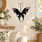 Black butterfly vinyl wall decal with extended antennae