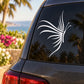 Butterfly vinyl car decal, white butterfly on dark window (CF113)