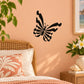 Black butterfly wall decal with wing-shaped stencil design