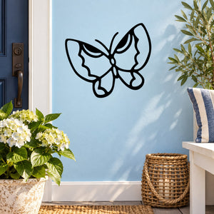 Black butterfly vinyl wall decal, cutout outline