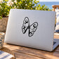 Black butterfly vinyl wall decal with outlined wings
