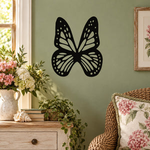 Black butterfly wall decal vinyl with white dot pattern