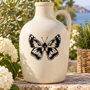 Butterfly vinyl decal, black outlined butterfly design