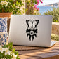 Butterfly vinyl decal sticker, black butterfly with decorative face and swirls