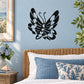 Black butterfly vinyl wall decal with detailed wings