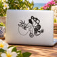 Black butterfly vinyl decal sticker with ornate wing and heart design