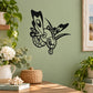 Butterfly wall vinyl decal with black cartoon-style winged design