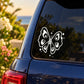 Butterfly vinyl decal in white outline with dotted accent details