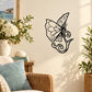 Butterfly vinyl wall decal with black line-art design