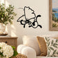 Butterfly vinyl wall decal with black outline and white wings, decorative antenna details