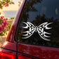 Black butterfly vinyl decal on car rear window
