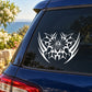 Butterfly vinyl decal with white wing-style pattern on car window