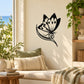 Black butterfly vinyl wall decal with decorative wing pattern and antenna