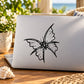 Black butterfly outline vinyl decal sticker with detailed wing lines