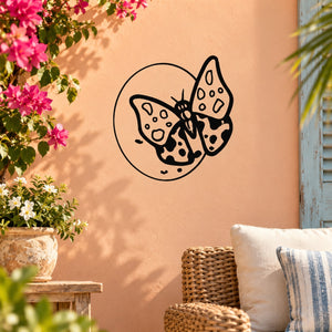 Butterfly wall decal vinyl sticker with three black-outlined butterflies in a circle