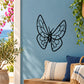 Butterfly vinyl wall decal with black outline and detailed wing pattern
