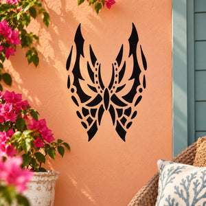 Black butterfly wall decal vinyl with intricate wing cutout design